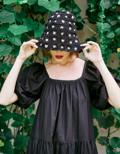 Load image into Gallery viewer, ROSEMARY Cotton Prairie Dress, in Black by BrunnaCo
