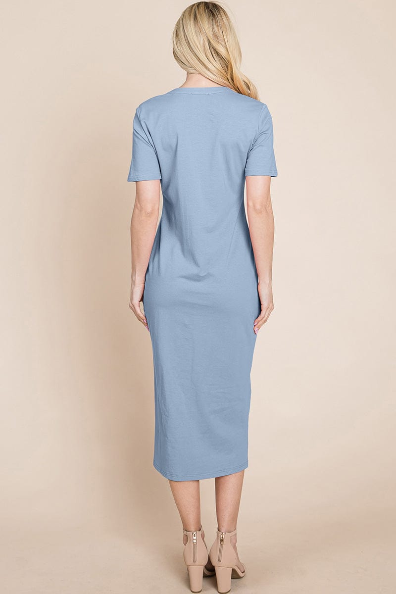 Everyday Button up Cotton Midi Shirt Dress by RolyPoly Apparel