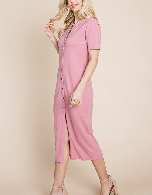 Load image into Gallery viewer, Everyday Button up Cotton Midi Shirt Dress by RolyPoly Apparel

