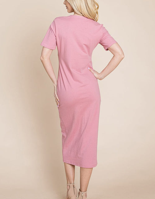 Load image into Gallery viewer, Everyday Button up Cotton Midi Shirt Dress by RolyPoly Apparel
