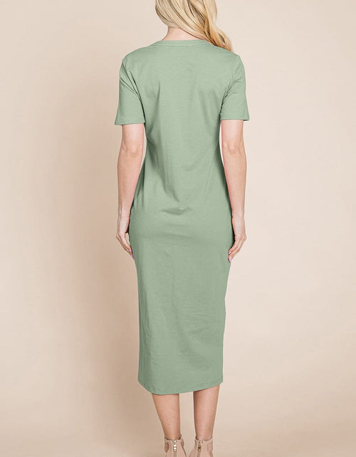 Load image into Gallery viewer, Everyday Button up Cotton Midi Shirt Dress by RolyPoly Apparel
