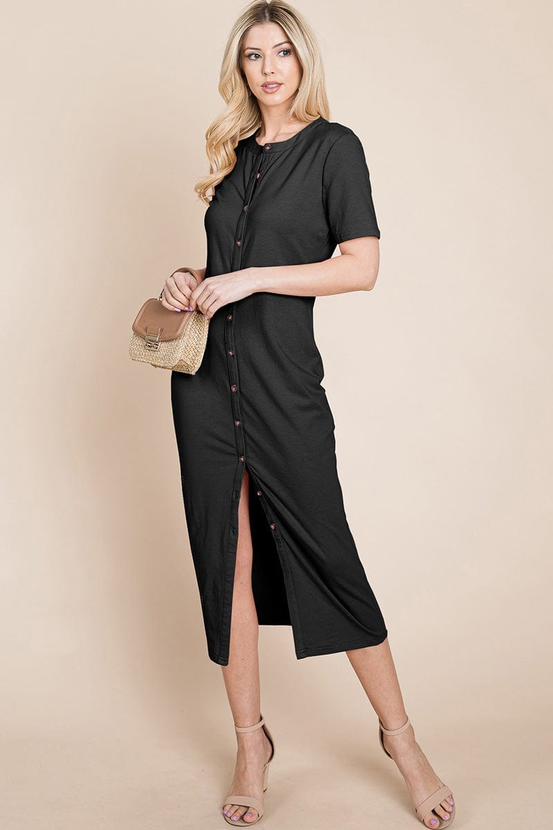 Everyday Button up Cotton Midi Shirt Dress by RolyPoly Apparel