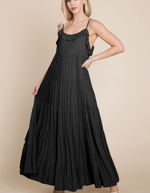 Load image into Gallery viewer, Tiered Tie Strap Cami Maxi Dress by RolyPoly Apparel
