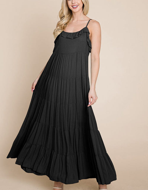 Load image into Gallery viewer, Tiered Tie Strap Cami Maxi Dress by RolyPoly Apparel
