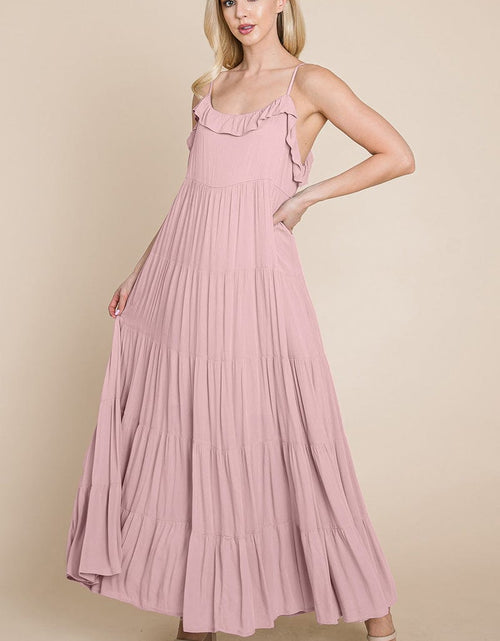 Load image into Gallery viewer, Tiered Tie Strap Cami Maxi Dress by RolyPoly Apparel
