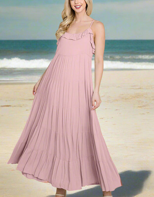 Load image into Gallery viewer, Tiered Tie Strap Cami Maxi Dress by RolyPoly Apparel
