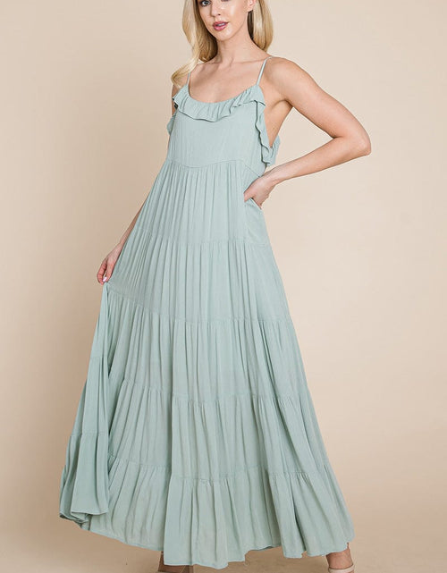 Load image into Gallery viewer, Tiered Tie Strap Cami Maxi Dress by RolyPoly Apparel

