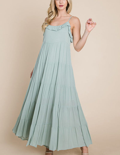 Load image into Gallery viewer, Tiered Tie Strap Cami Maxi Dress by RolyPoly Apparel
