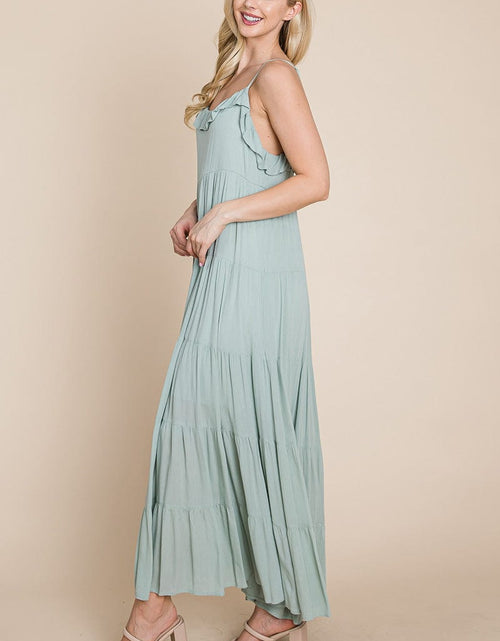 Load image into Gallery viewer, Tiered Tie Strap Cami Maxi Dress by RolyPoly Apparel
