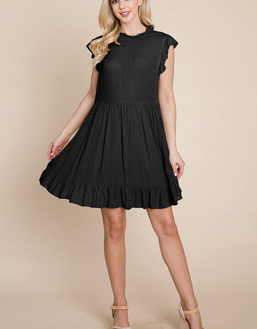 Load image into Gallery viewer, Ruffled Sleeveless Babydoll dress with pockets by RolyPoly Apparel
