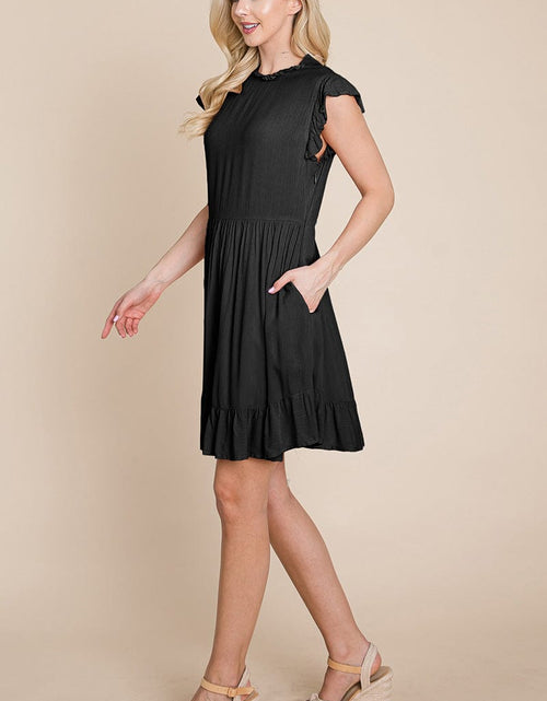 Load image into Gallery viewer, Ruffled Sleeveless Babydoll dress with pockets by RolyPoly Apparel
