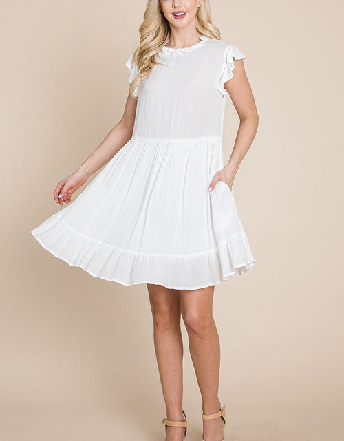 Load image into Gallery viewer, Ruffled Sleeveless Babydoll dress with pockets by RolyPoly Apparel
