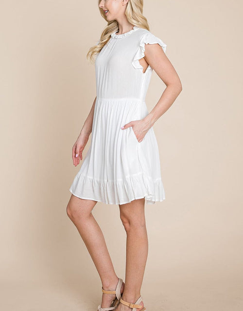 Load image into Gallery viewer, Ruffled Sleeveless Babydoll dress with pockets by RolyPoly Apparel
