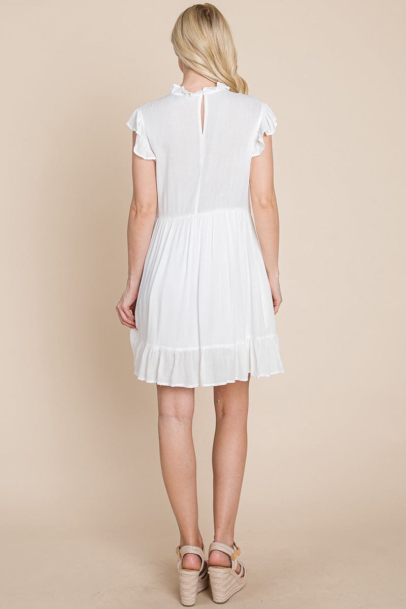 Ruffled Sleeveless Babydoll dress with pockets by RolyPoly Apparel