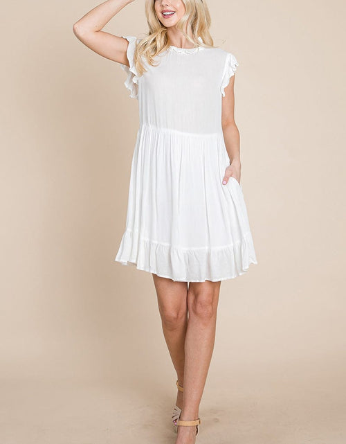 Load image into Gallery viewer, Ruffled Sleeveless Babydoll dress with pockets by RolyPoly Apparel
