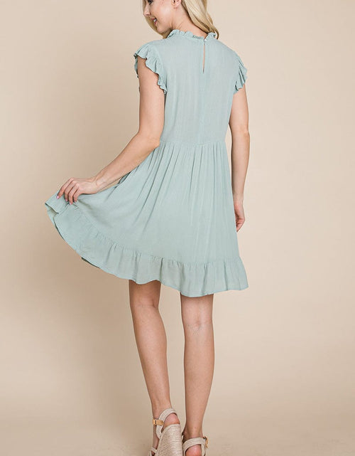 Load image into Gallery viewer, Ruffled Sleeveless Babydoll dress with pockets by RolyPoly Apparel
