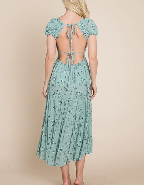 Load image into Gallery viewer, Floral Pleated Open back Midi Dress by RolyPoly Apparel
