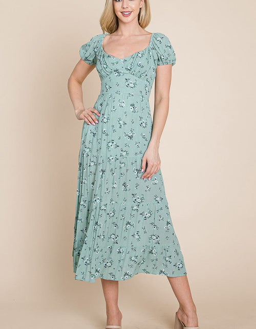 Load image into Gallery viewer, Floral Pleated Open back Midi Dress by RolyPoly Apparel
