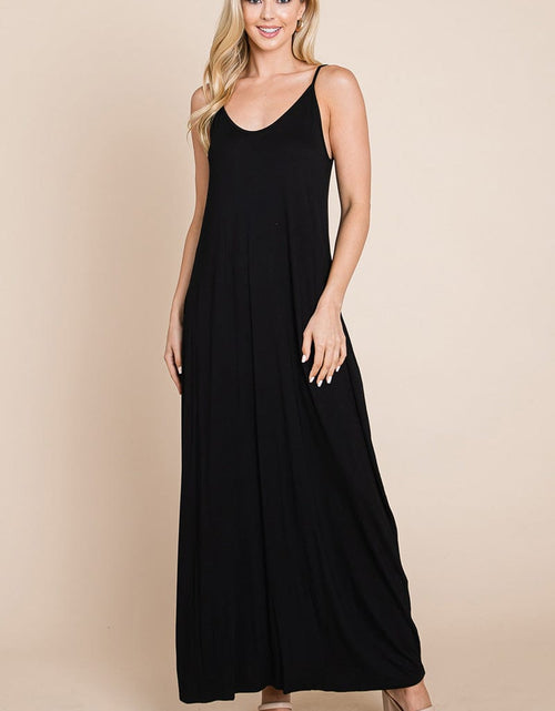 Load image into Gallery viewer, Light Cami Strap Pocketed Jersey Maxi Dress by RolyPoly Apparel

