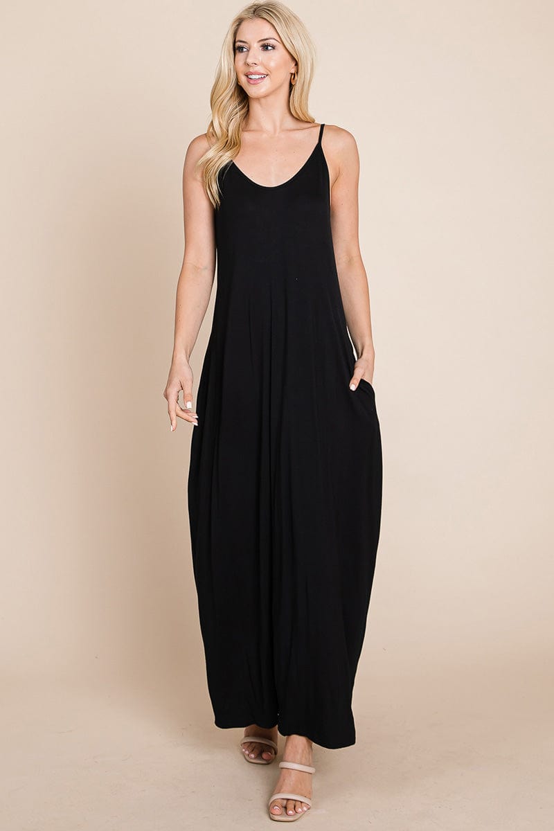 Light Cami Strap Pocketed Jersey Maxi Dress by RolyPoly Apparel