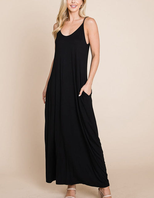 Load image into Gallery viewer, Light Cami Strap Pocketed Jersey Maxi Dress by RolyPoly Apparel
