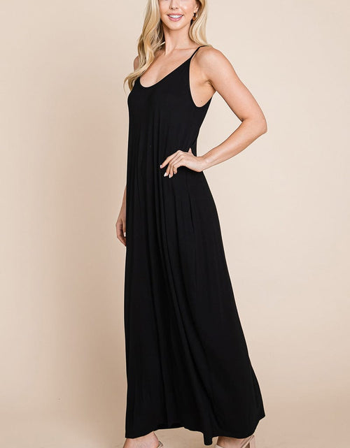 Load image into Gallery viewer, Light Cami Strap Pocketed Jersey Maxi Dress by RolyPoly Apparel
