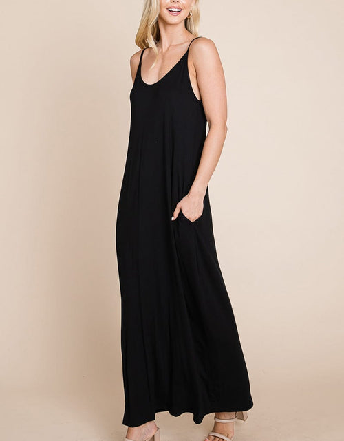 Load image into Gallery viewer, Light Cami Strap Pocketed Jersey Maxi Dress by RolyPoly Apparel
