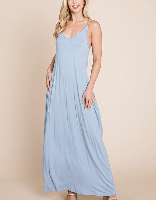 Load image into Gallery viewer, Light Cami Strap Pocketed Jersey Maxi Dress by RolyPoly Apparel
