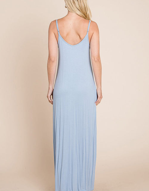 Load image into Gallery viewer, Light Cami Strap Pocketed Jersey Maxi Dress by RolyPoly Apparel
