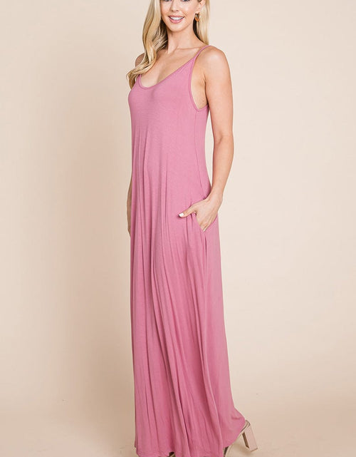 Load image into Gallery viewer, Light Cami Strap Pocketed Jersey Maxi Dress by RolyPoly Apparel
