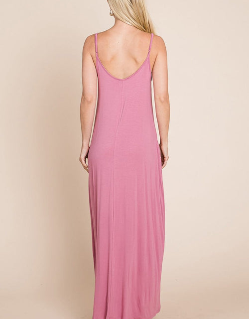 Load image into Gallery viewer, Light Cami Strap Pocketed Jersey Maxi Dress by RolyPoly Apparel
