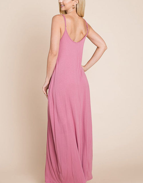 Load image into Gallery viewer, Light Cami Strap Pocketed Jersey Maxi Dress by RolyPoly Apparel
