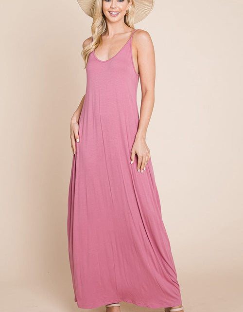 Load image into Gallery viewer, Light Cami Strap Pocketed Jersey Maxi Dress by RolyPoly Apparel
