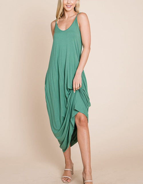 Load image into Gallery viewer, Light Cami Strap Pocketed Jersey Maxi Dress by RolyPoly Apparel
