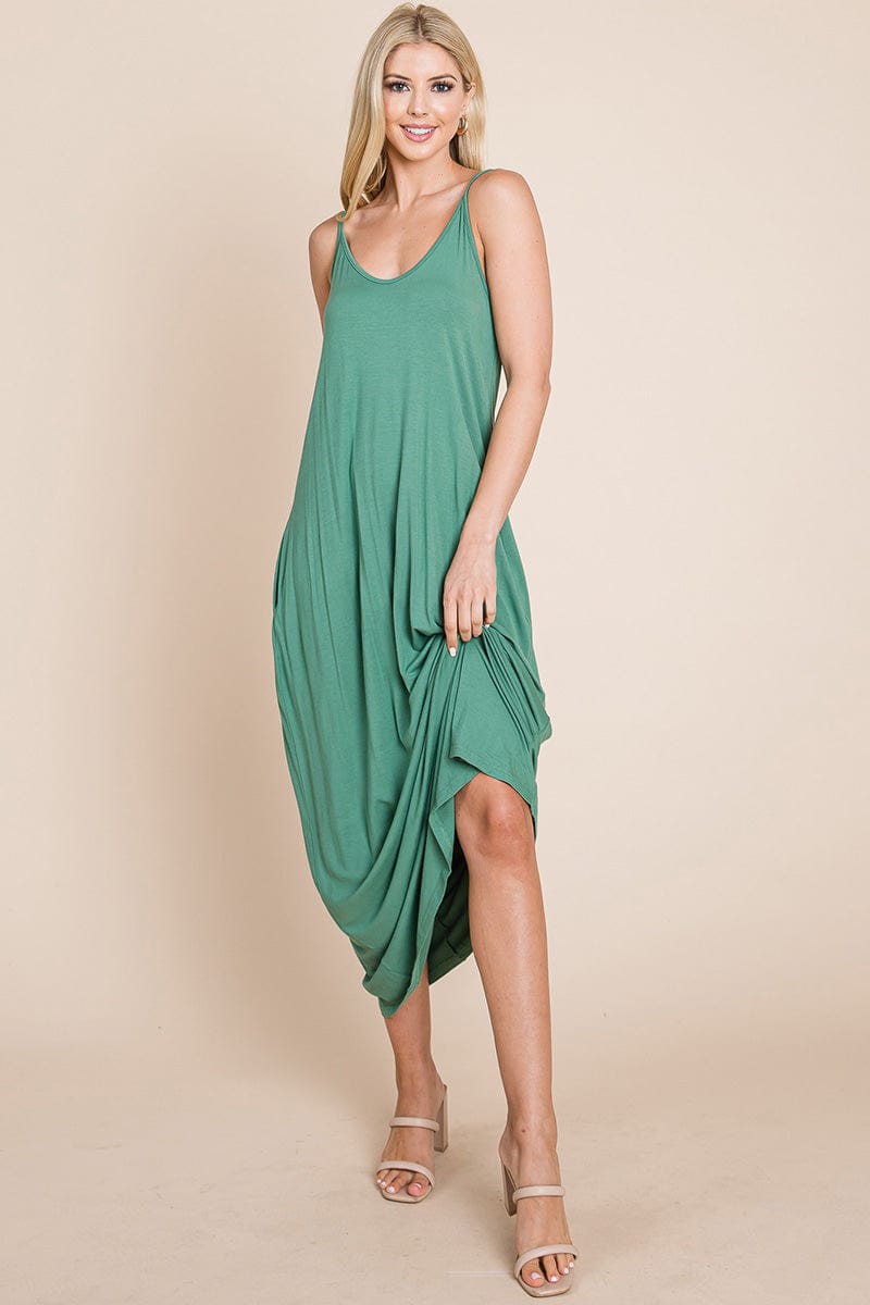 Light Cami Strap Pocketed Jersey Maxi Dress by RolyPoly Apparel