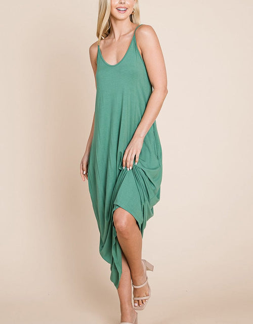 Load image into Gallery viewer, Light Cami Strap Pocketed Jersey Maxi Dress by RolyPoly Apparel
