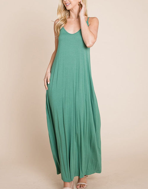 Load image into Gallery viewer, Light Cami Strap Pocketed Jersey Maxi Dress by RolyPoly Apparel
