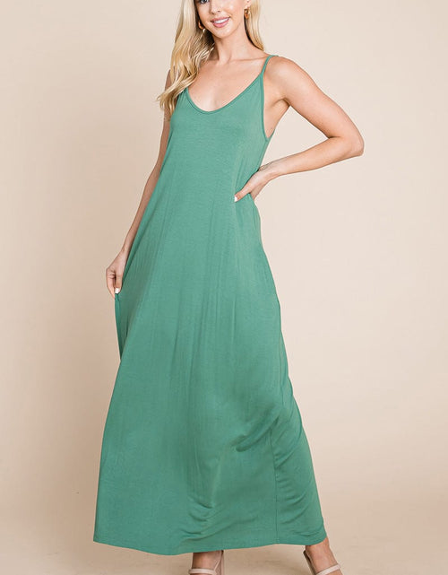 Load image into Gallery viewer, Light Cami Strap Pocketed Jersey Maxi Dress by RolyPoly Apparel
