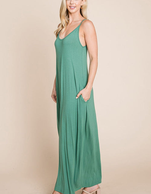 Load image into Gallery viewer, Light Cami Strap Pocketed Jersey Maxi Dress by RolyPoly Apparel
