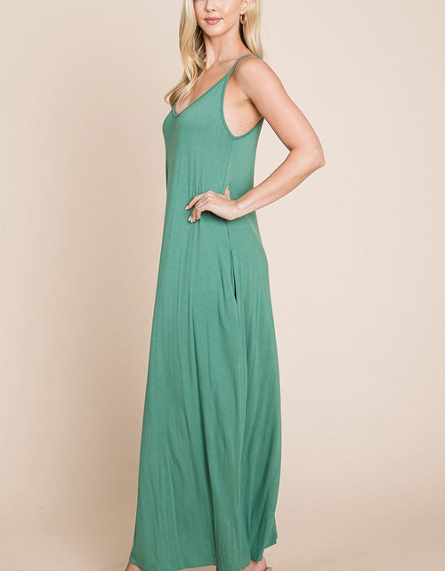 Load image into Gallery viewer, Light Cami Strap Pocketed Jersey Maxi Dress by RolyPoly Apparel
