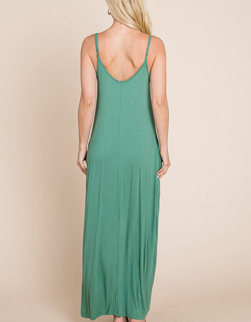 Load image into Gallery viewer, Light Cami Strap Pocketed Jersey Maxi Dress by RolyPoly Apparel
