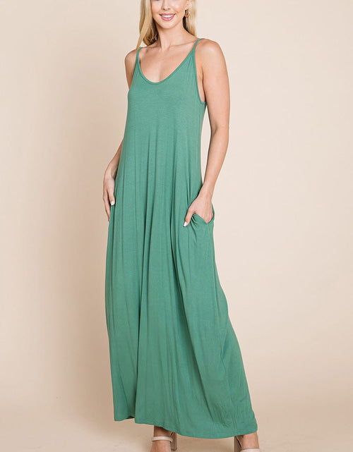 Load image into Gallery viewer, Light Cami Strap Pocketed Jersey Maxi Dress by RolyPoly Apparel
