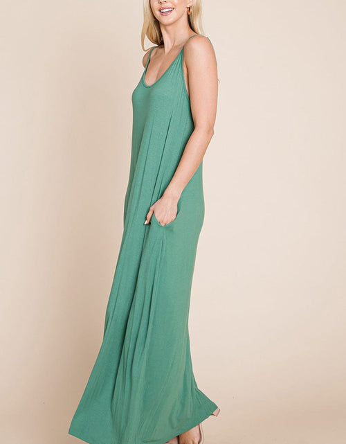 Load image into Gallery viewer, Light Cami Strap Pocketed Jersey Maxi Dress by RolyPoly Apparel
