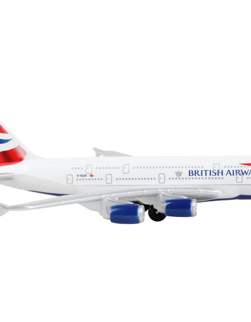 Load image into Gallery viewer, A380 Commercial Aircraft "British Airways" (G-XLEA) White with Blue and Red Tail Diecast Model Airplane by Daron
