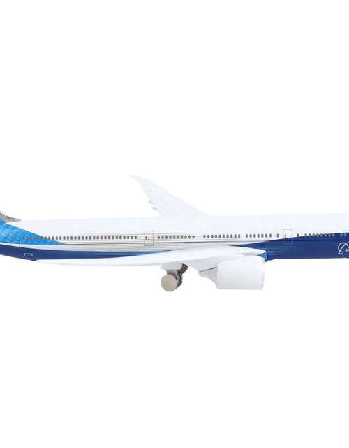 Load image into Gallery viewer, Boeing 777X Commercial Aircraft "Corporate Livery" White and Blue Diecast Model Airplane by Daron
