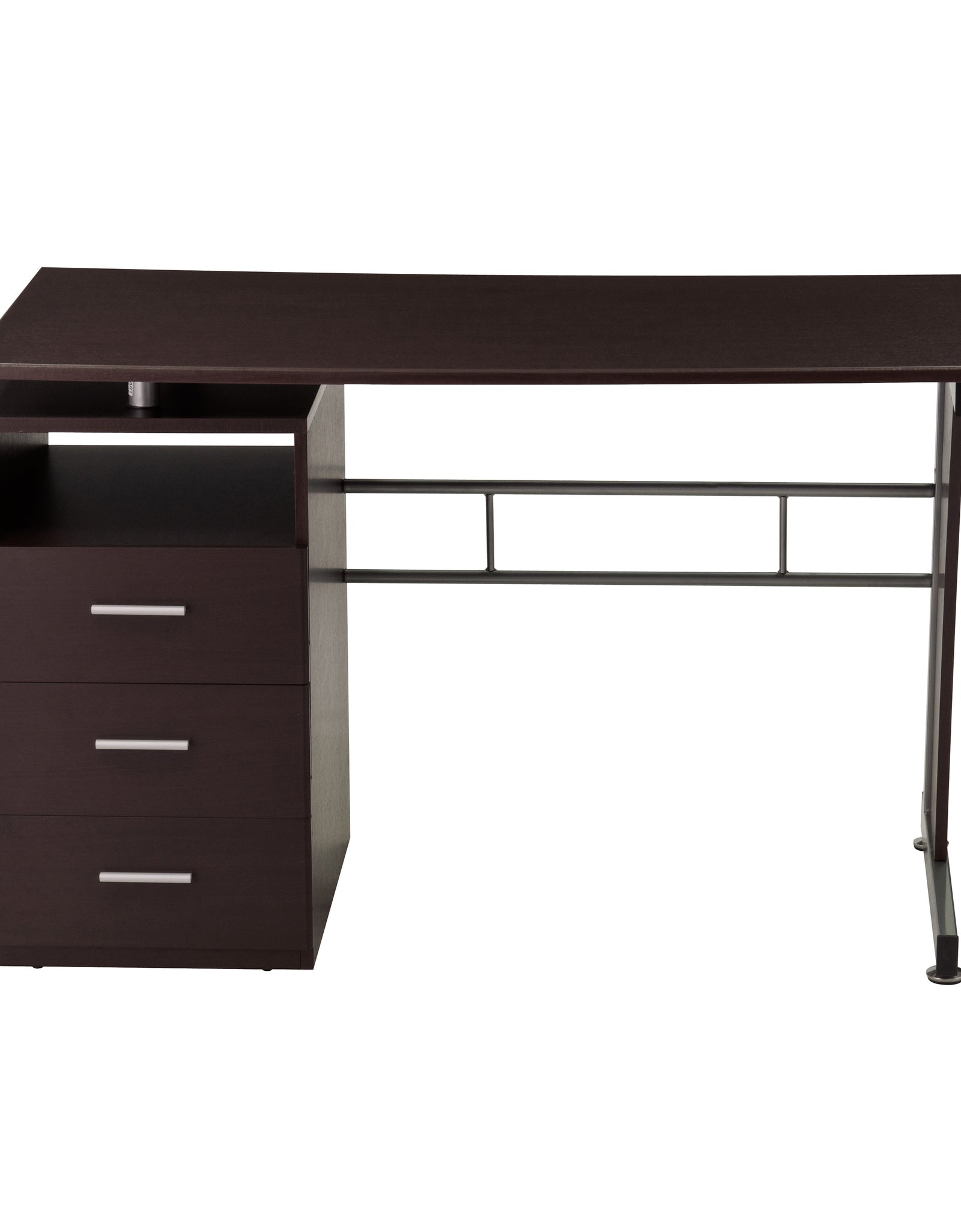 Techni Mobili Computer Desk with Ample Storage, Chocolate by Level Up Desks