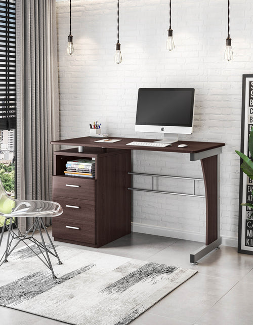 Load image into Gallery viewer, Techni Mobili Computer Desk with Ample Storage, Chocolate by Level Up Desks
