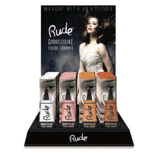 Load image into Gallery viewer, RUDE Goddesslike Facial Shimmer Acrylic Display Set, 48 Pieces + 4 Testers
