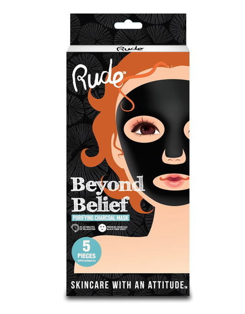Load image into Gallery viewer, RUDE Beyond Belief Purifying Charcoal Mask 5 Piece Pack by Avera Group
