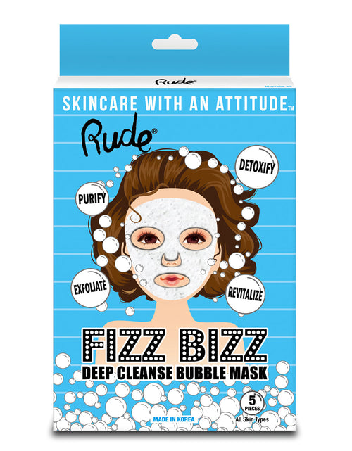 Load image into Gallery viewer, RUDE Fizz Bizz Deep Cleanse Bubble Mask, Pack of 5
